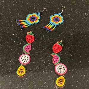 Colorful Beaded Earrings Set